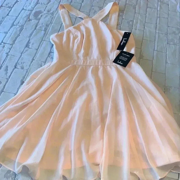 NEW LULU’s Peach dress size  medium - Picture 4 of 5